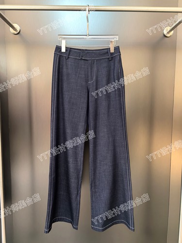 顺丰包邮UTUH 2026夏季新款蓝色阔腿休闲裤女宽松显瘦百搭长裤