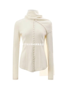 顺丰包邮 UNCODED｜2025冬季新款KWWW4N133时尚休闲打底衫配披肩