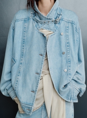 顺丰包邮 UNCODED｜2026春夏新款牛仔蓝色时尚休闲显瘦牛仔短外套