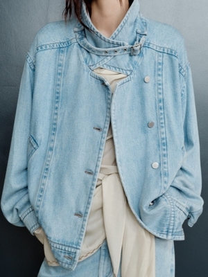 顺丰包邮 UNCODED｜2026春夏新款牛仔蓝色时尚休闲显瘦牛仔短外套