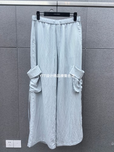 顺丰包邮 UNCODED/2026夏季新款浅蓝色松紧腰工装裤时尚休闲个性