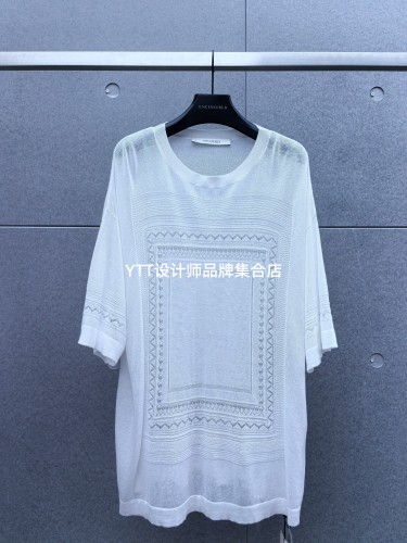 顺丰包邮 UNCODED/2026夏季新款白色镂空针织T恤女宽松休闲上衣