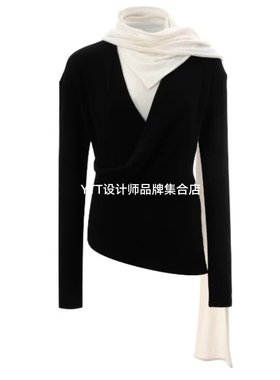 顺丰包邮UNCODED｜2025冬季新款KWWW5N134时尚休闲显瘦上衣配围巾