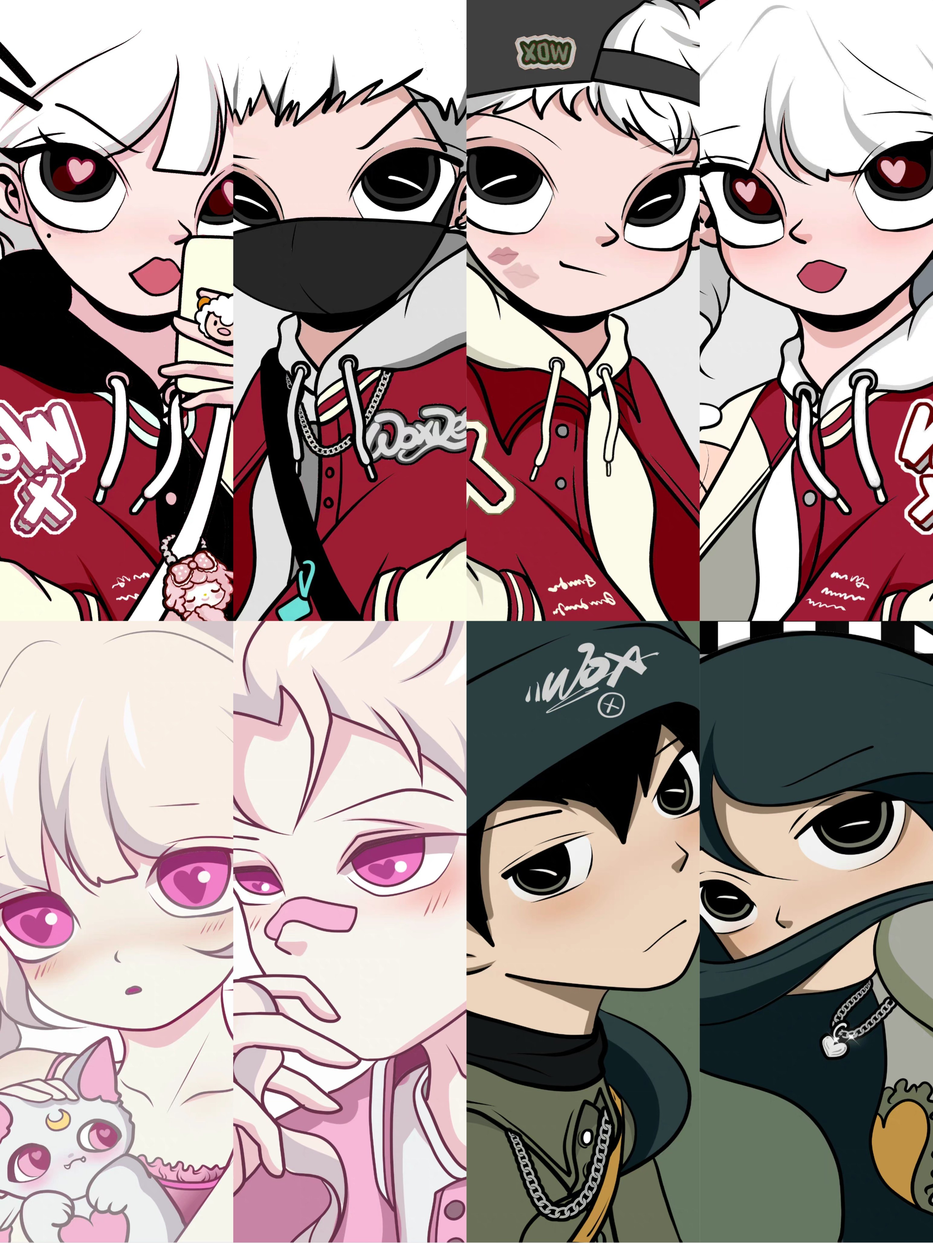 雅ya手机大牌联名动漫男女情侣头像壁纸iphone苹果小米华为8.26