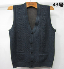 Trung và cũ tuổi của nam giới mùa xuân và mùa thu mỏng vest cha áo len vest vest len ​​vest đan cardigan kích thước lớn