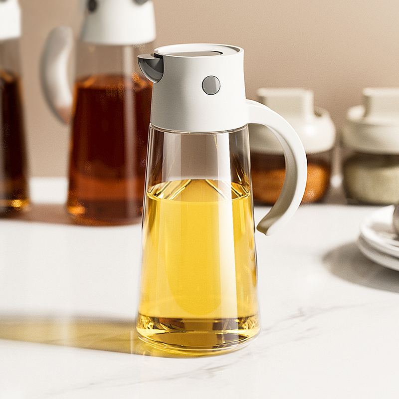 油壺玻璃裝油醬油瓶罐自動開合