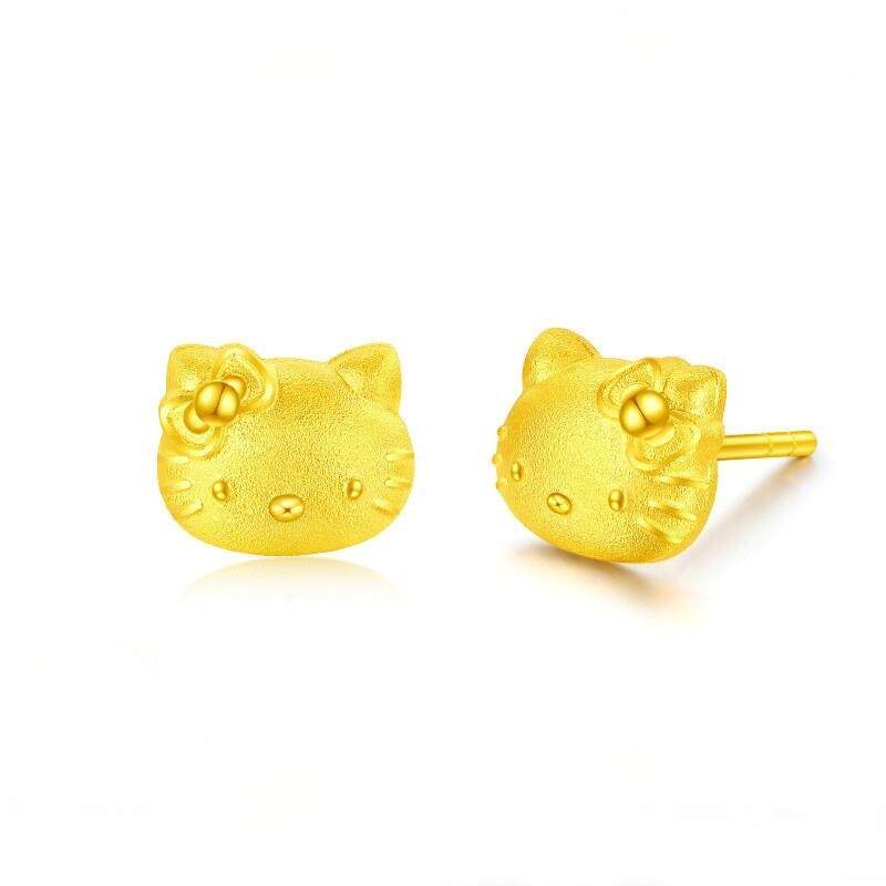 hellokitty猫耳钉时尚一对送女友