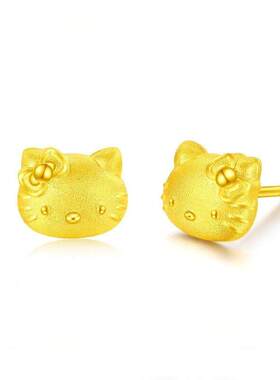 hellokitty猫耳钉时尚一对送女友