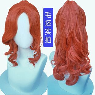 毛坯实拍 第五人格弓箭手限定金皮cos假发 橘红虎口夹马尾 玫瑰网