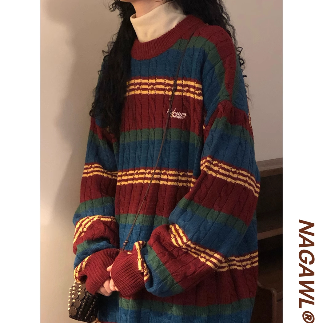 ALOHA情侣酒酿丸子毛衣复古港风