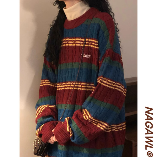 ALOHA情侣酒酿丸子毛衣复古港风