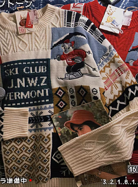 酒酿丸子ALOHA 复古慵懒费尔岛毛衣圣诞新年情侣装针织衫秋冬上衣