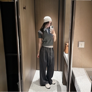 官网自制 女2026春夏短袖 设计师款 正品 针织衫 Partysu韩国代购