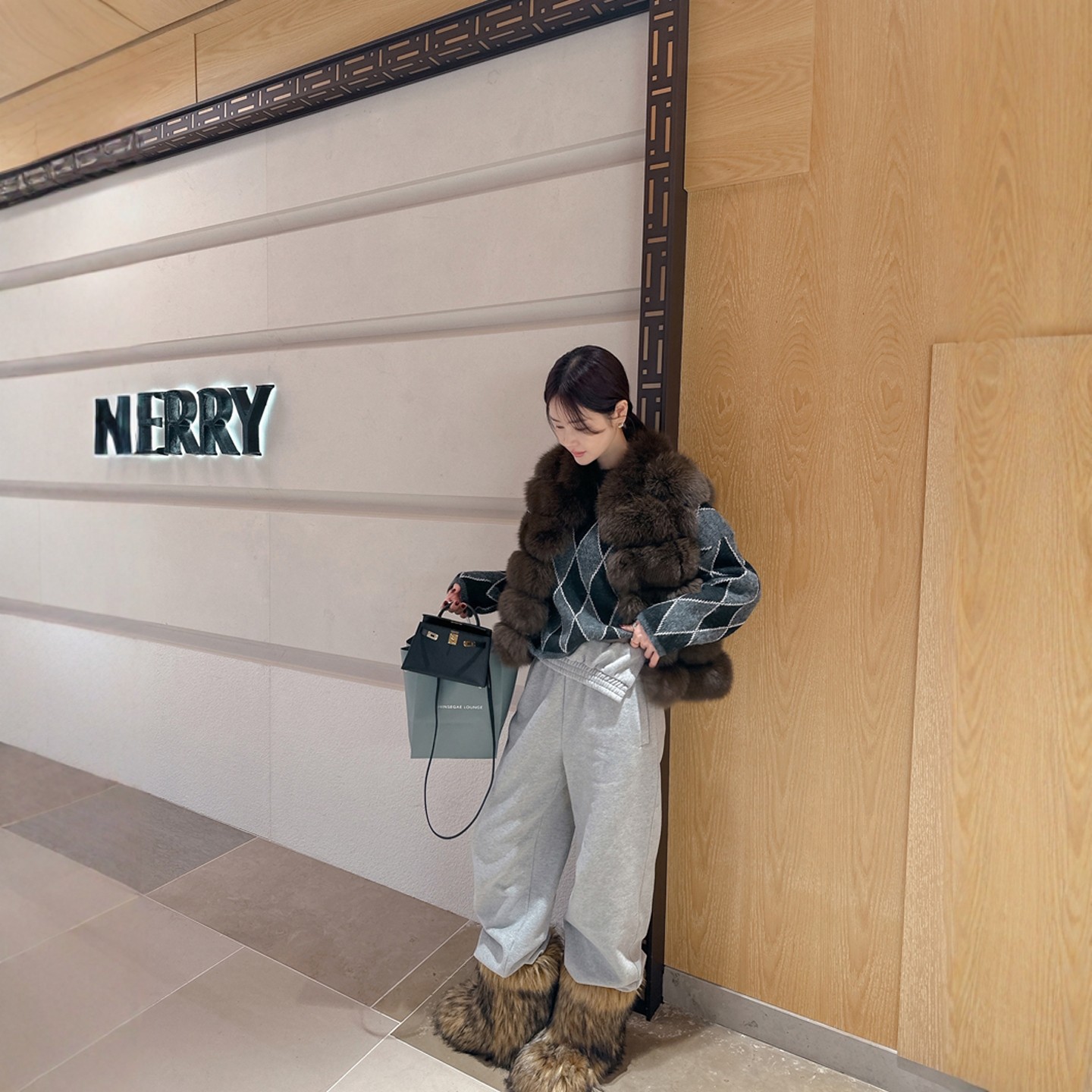 【官网自制 设计师款】Partysu韩国代购正品女2025冬季羊毛针织衫