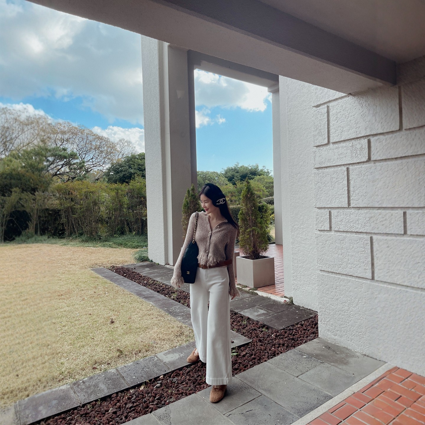 【韩国官网直邮】Partysu韩国代购正品女2025冬季简约阔腿牛仔裤