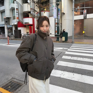 【设计师款】Haners家韩代购女时髦大气2025冬季毛领夹克式羽绒服