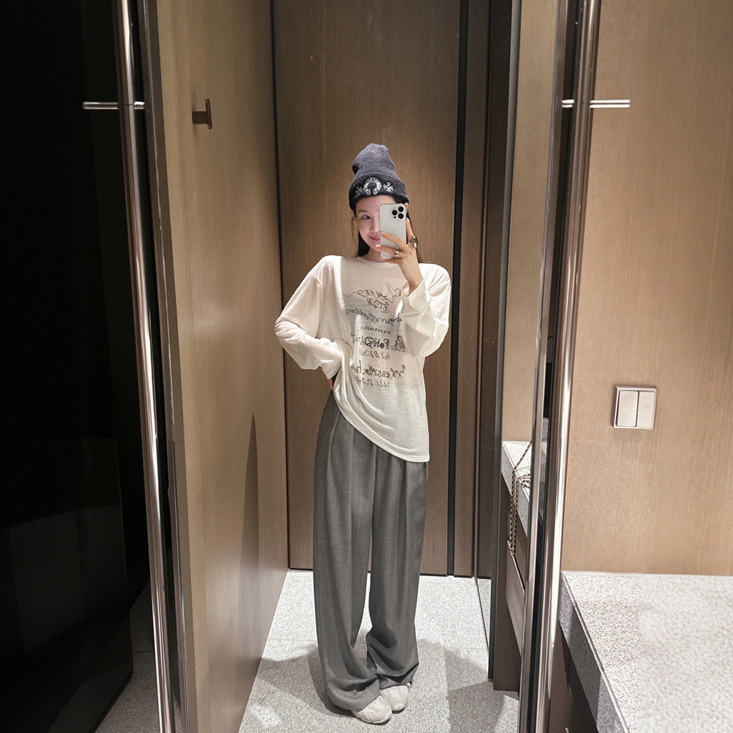 【韩国官网直邮】Partysu韩国代购正品女2025冬洋气褶皱休闲西裤