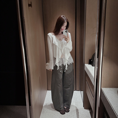 【韩国官网直邮】Partysu韩国正品女2026新品弯刀阔腿休闲裤