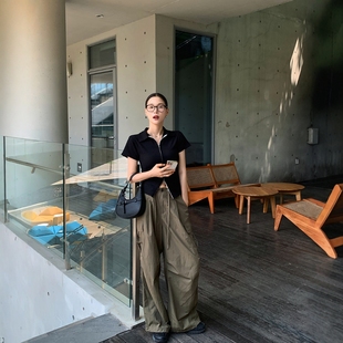 长裤 Haners家韩国代购 百搭洋气口袋工装 女设计师款 2025年夏季