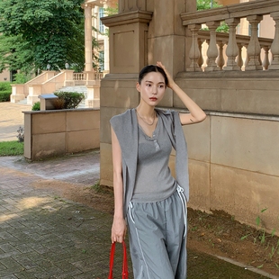 无袖 Haners家韩国代购 百搭针织披肩 女设计师款 前心上衣 2025夏季