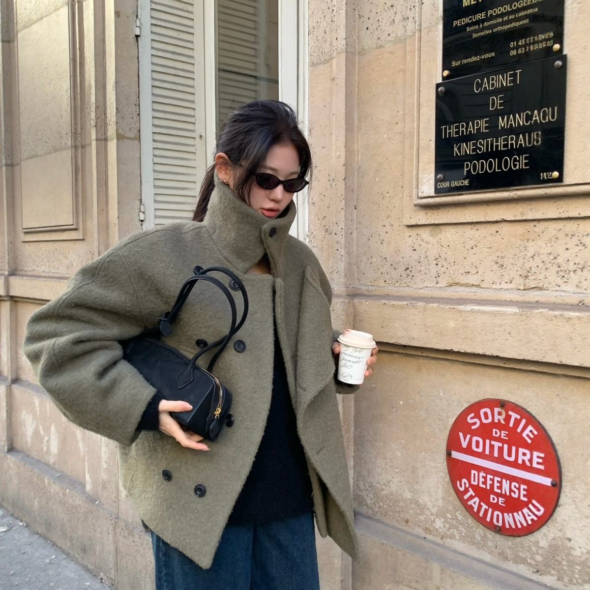 【设计师款】Haners家韩国代购女2025年冬优雅时尚的毛呢外套