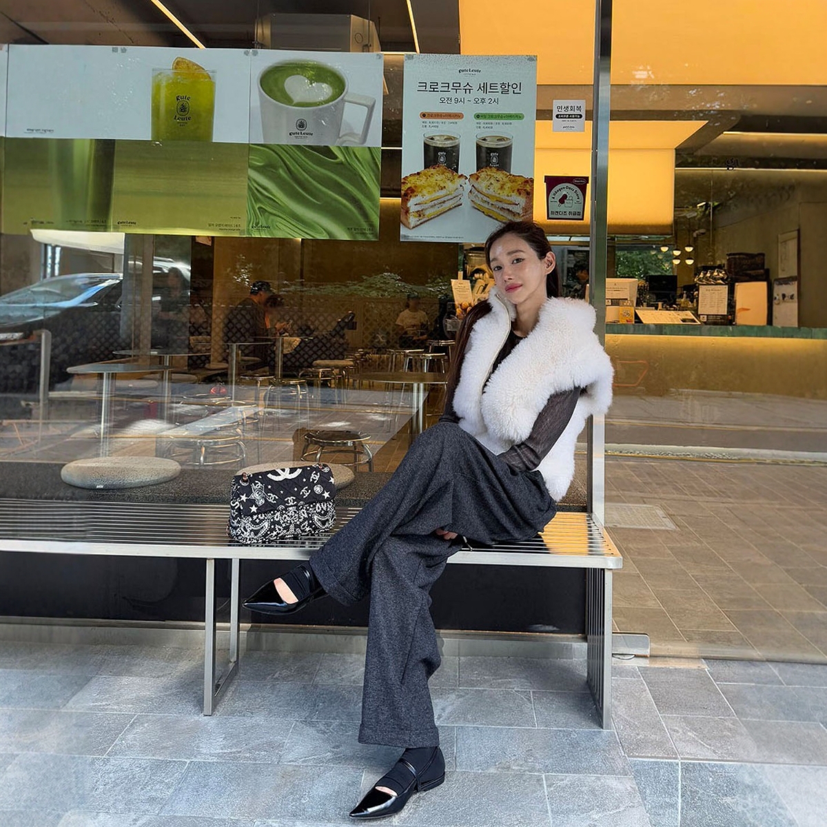 【设计师款】Haners家韩国代购女轻奢2025年冬时尚细褶羊毛混纺裤