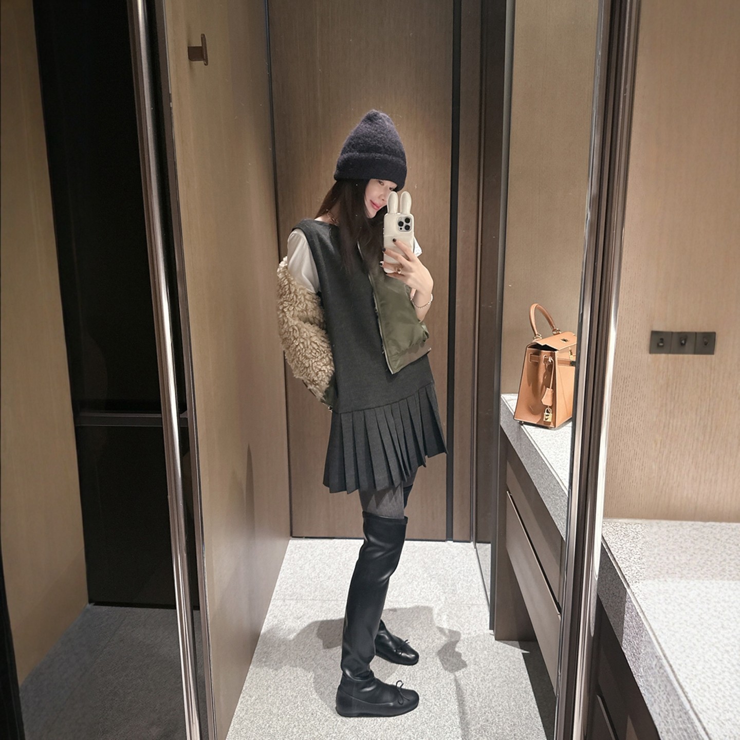 【韩国官网直邮】Partysu韩国代购正品女2025冬季无袖褶皱连衣裙