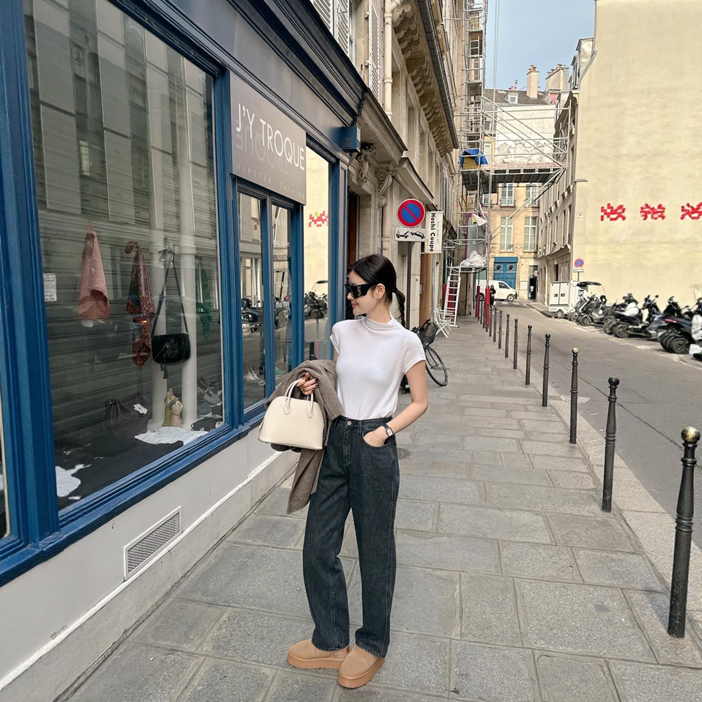 【韩国官网直邮】Partysu韩国代购正品女2025冬季黑色直筒牛仔裤