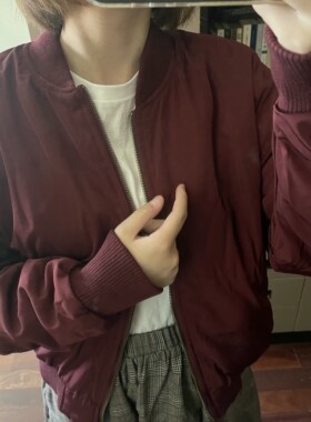 盐甜日本代购【国内现货】GRL 紫色运动夹克 内棉开衫