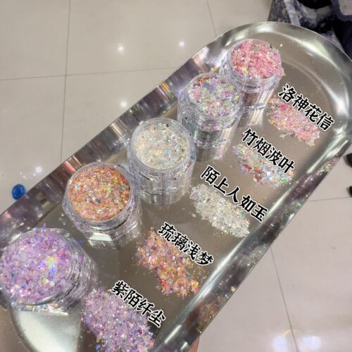 【春日幼稚园】【菲菲公主】【陌上花开】青蓝美甲欧泊高品亮片