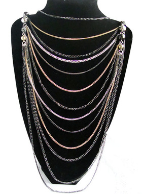 欧美饰品夸张复古多层毛衣链