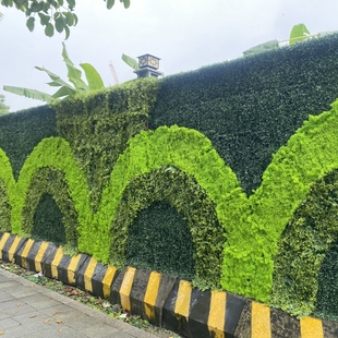 广州仿真绿植围挡防晒阻燃室内植物墙装饰仿生塑料假草花植物草坪