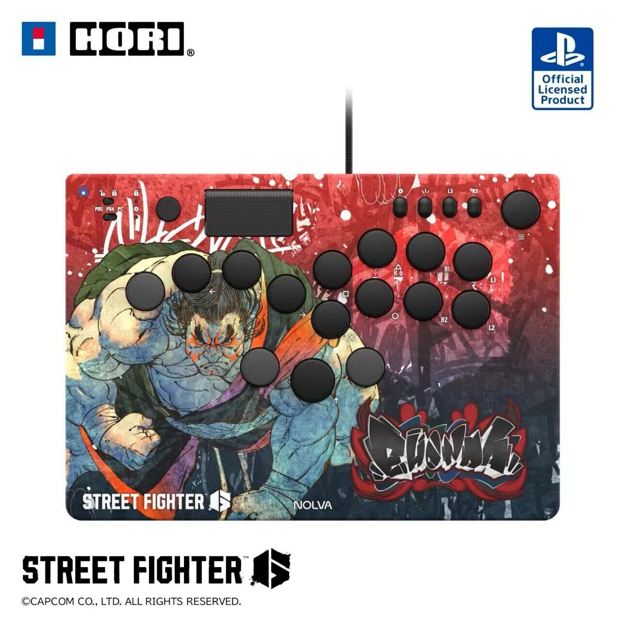 HORI NOLVA街霸6限定版Hitbox PS5/PS4/PC机械式全按键街机控制器