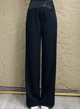 欢舞阁舞蹈服弹力新款摩登舞服装新款网红拼接亮片裤B0298