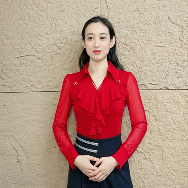 欢舞阁吉特巴摩登女士翻领气质百搭时尚交际广场舞舞衣长袖A0842