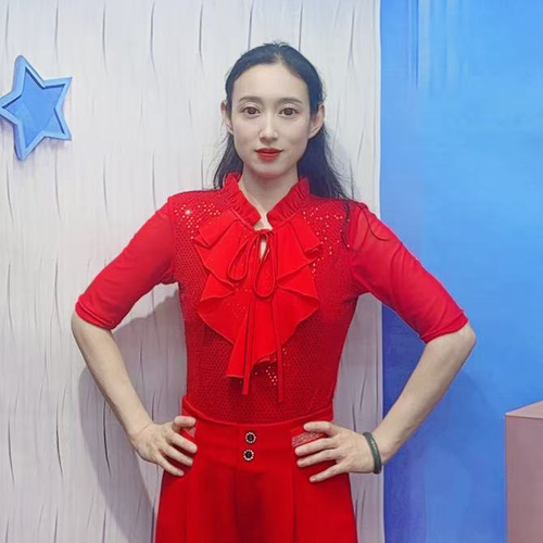 欢舞阁摩登舞吉特巴百搭亮片时尚气质女士A0744广场舞上衣