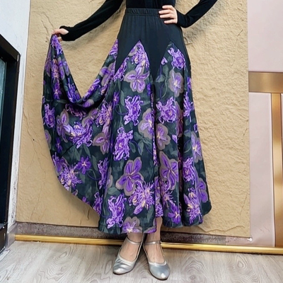 欢舞阁摩登交谊舞大摆华尔兹舞蹈裙百搭显瘦舞裙半身裙MDQ39