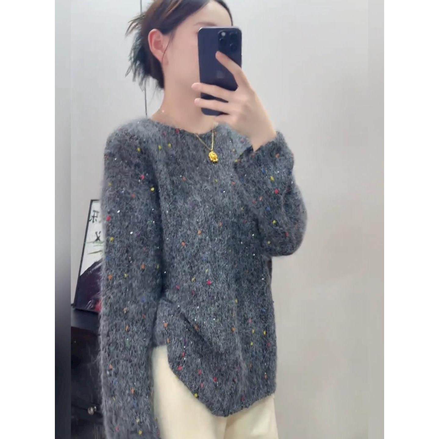 秋冬新款宽松显瘦洋气软糯针织衫