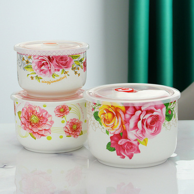 大容量带盖密封碗家用陶瓷