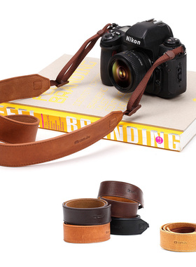 cam-in 相机背带真皮复古数码挂绳单反微单牛皮斜挎微单摄影肩带