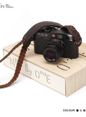 camin 相机背带微单编织挂带数码复古挂绳单反徕卡富士牛皮肩带