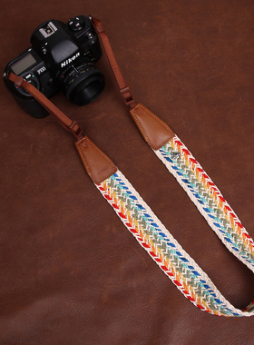 cam-in 相机背带8735单反复古文艺挂脖可调微单数码挂绳斜挎肩带