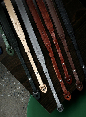 cam-in 相机背带真皮复古文艺微单挂绳可调斜跨牛皮挂脖单反肩带