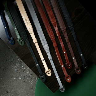 cam 相机背带真皮复古文艺微单挂绳可调斜跨牛皮挂脖单反肩带