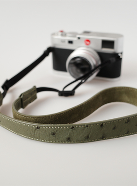 cam-in 相机背带鸵鸟皮可调单反挂绳复古文艺数码斜挎微单肩带