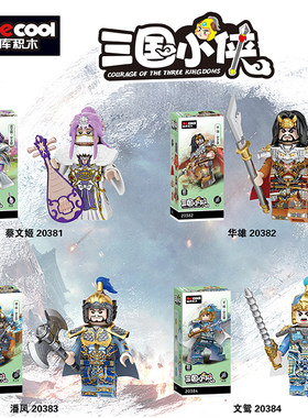 新品迪库积木三国小侠潘凤华雄蔡文姬人仔三国积木人仔拼装玩具