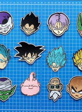 龙珠 超级赛亚人PATCH刺绣布贴 动漫徽章补丁贴 魔术贴缝制熨烫贴
