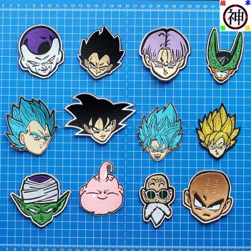 龙珠 超级赛亚人PATCH刺绣布贴 动漫徽章补丁贴 魔术贴缝制熨烫贴
