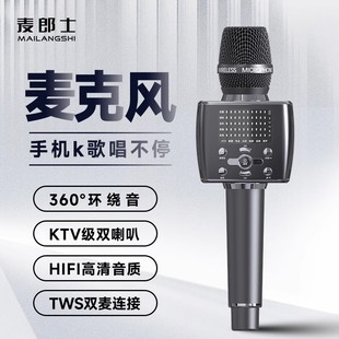 麦郎士 T15话筒音响一体麦克风手机全民K歌无线蓝牙抖音直播便携