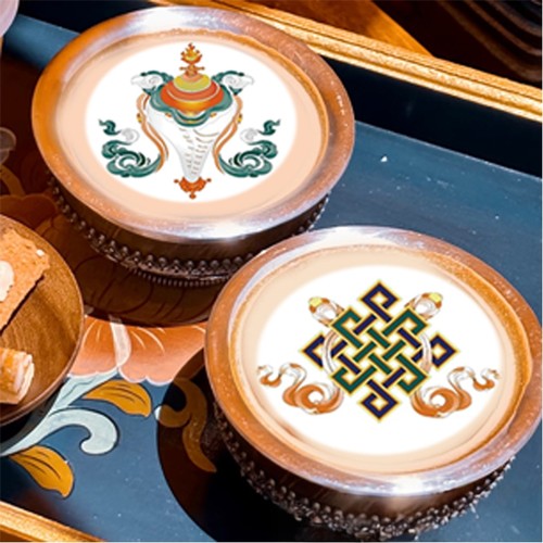 藏族唐卡咖啡漂浮糯米纸定制打印